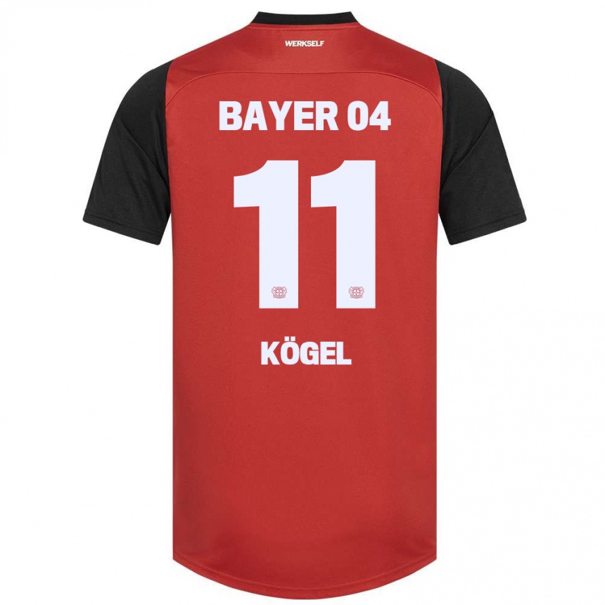 Kids Football Kristin Kögel #11 Red Black Home Jersey 2024/25 T-Shirt Za