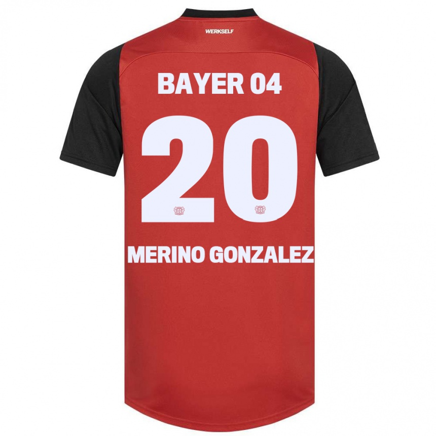 Kids Football Estrella Merino Gonzalez #20 Red Black Home Jersey 2024/25 T-Shirt Za