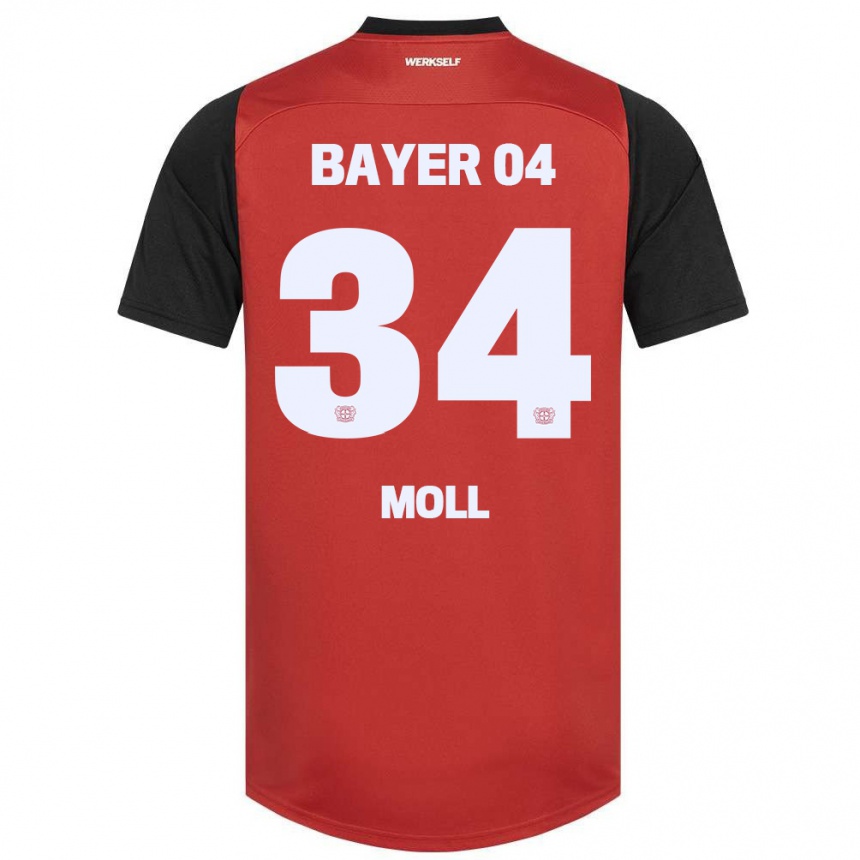 Kids Football Anne Moll #34 Red Black Home Jersey 2024/25 T-Shirt Za