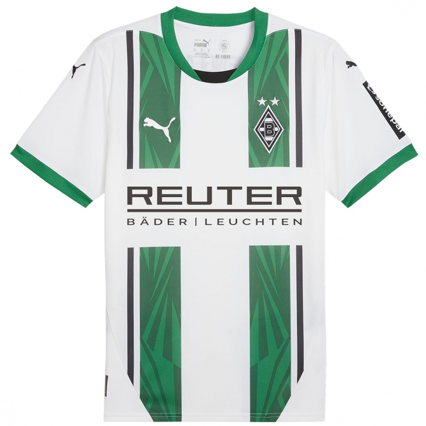 Kids Football Ben Schiffer #0 White Green Home Jersey 2024/25 T-Shirt Za