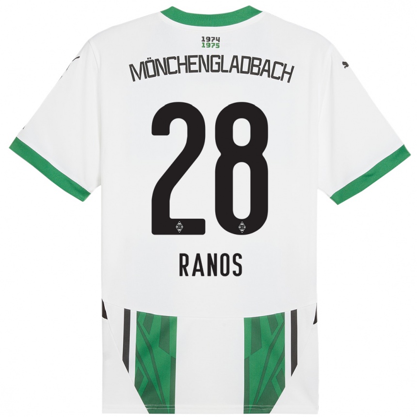 Kids Football Grant-Leon Ranos #28 White Green Home Jersey 2024/25 T-Shirt Za