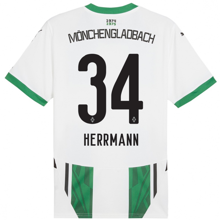 Kids Football Charles Herrmann #34 White Green Home Jersey 2024/25 T-Shirt Za