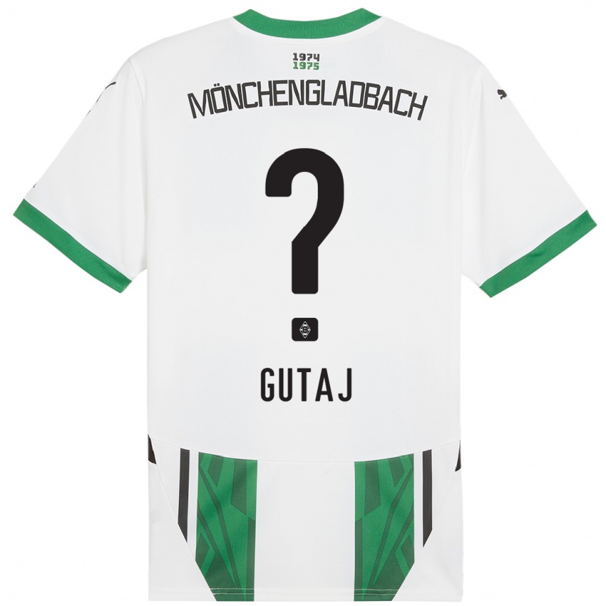 Kids Football Lindsay Gutaj #0 White Green Home Jersey 2024/25 T-Shirt Za