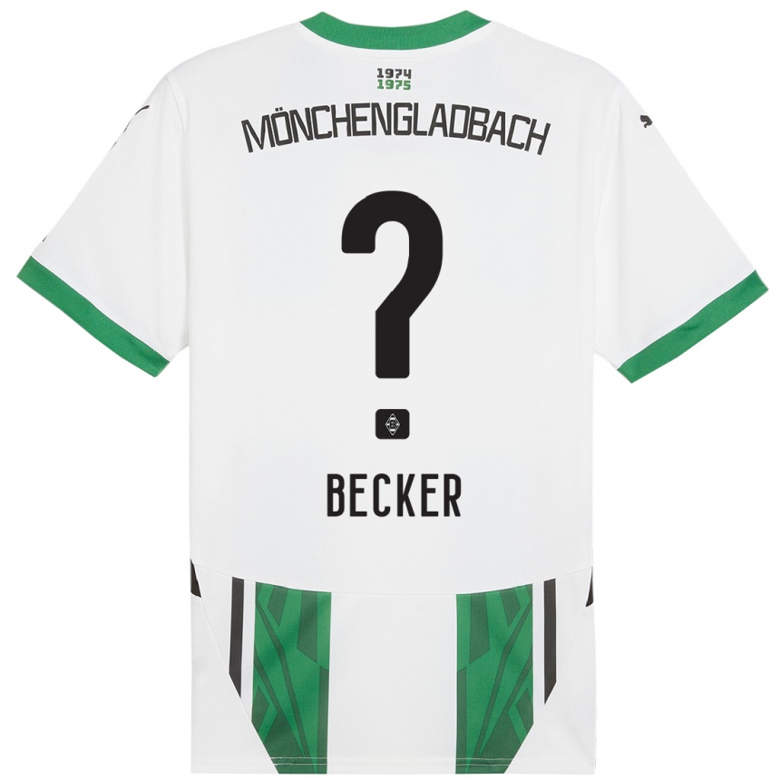 Kids Football Benjamin Becker #0 White Green Home Jersey 2024/25 T-Shirt Za