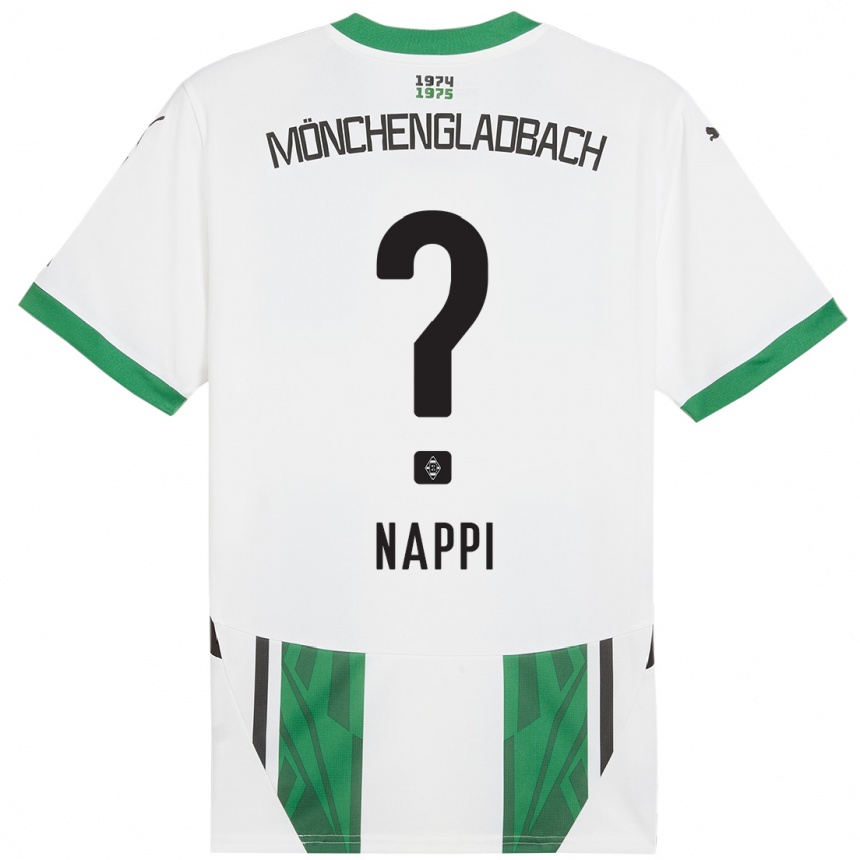 Kids Football Johann Deumi Nappi #0 White Green Home Jersey 2024/25 T-Shirt Za