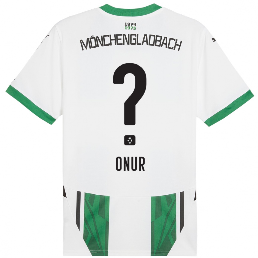 Kids Football Hasan Onur #0 White Green Home Jersey 2024/25 T-Shirt Za