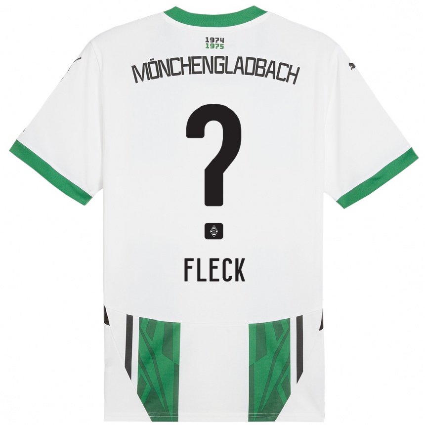 Kids Football Fritz Fleck #0 White Green Home Jersey 2024/25 T-Shirt Za