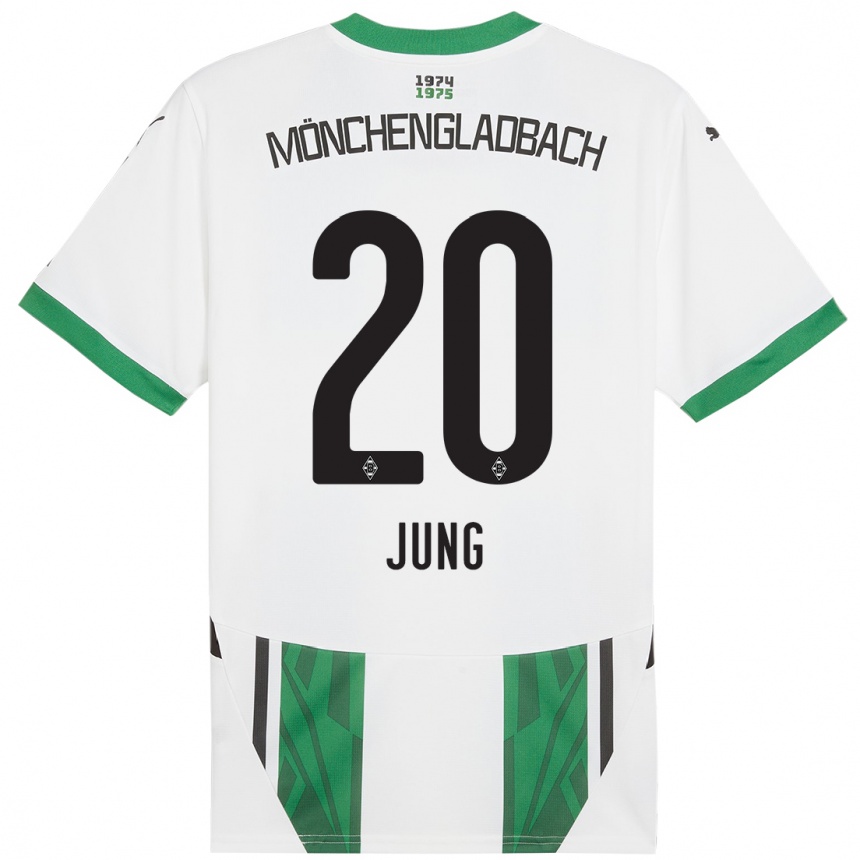 Kids Football In-Gyom Jung #20 White Green Home Jersey 2024/25 T-Shirt Za