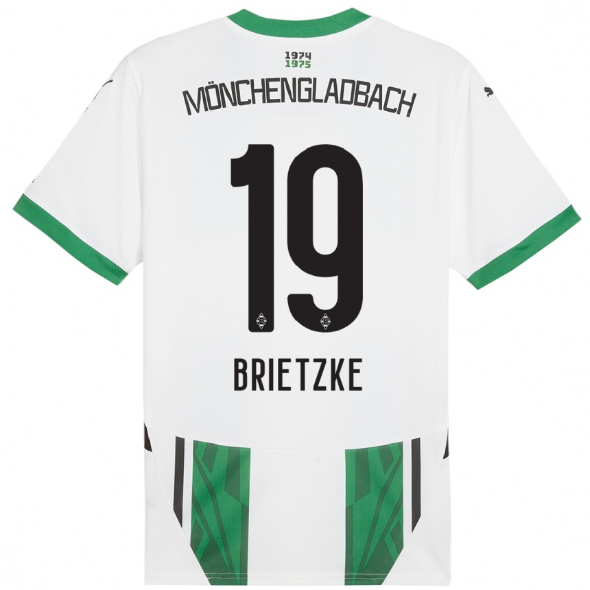 Kids Football Yvonne Brietzke #19 White Green Home Jersey 2024/25 T-Shirt Za