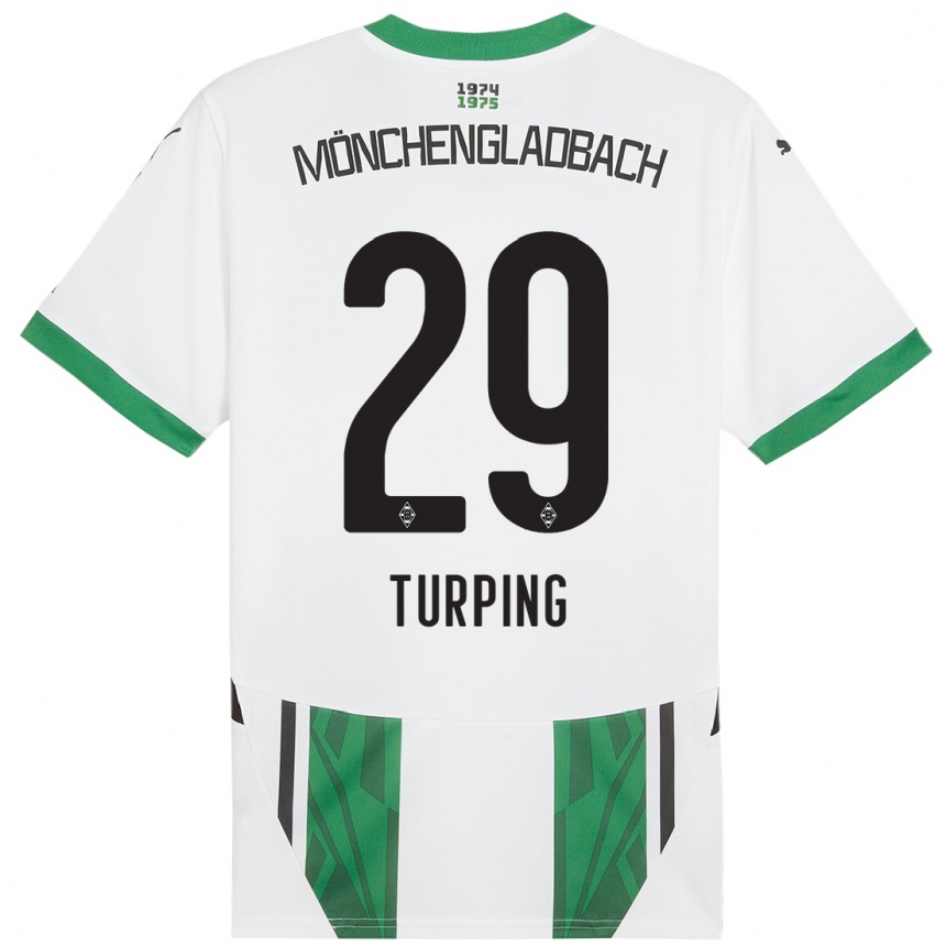 Kids Football Selim Turping #29 White Green Home Jersey 2024/25 T-Shirt Za