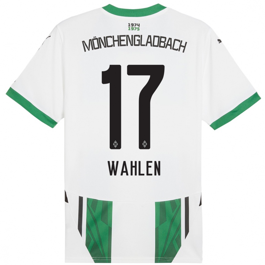 Kids Football Vanessa Wahlen #17 White Green Home Jersey 2024/25 T-Shirt Za