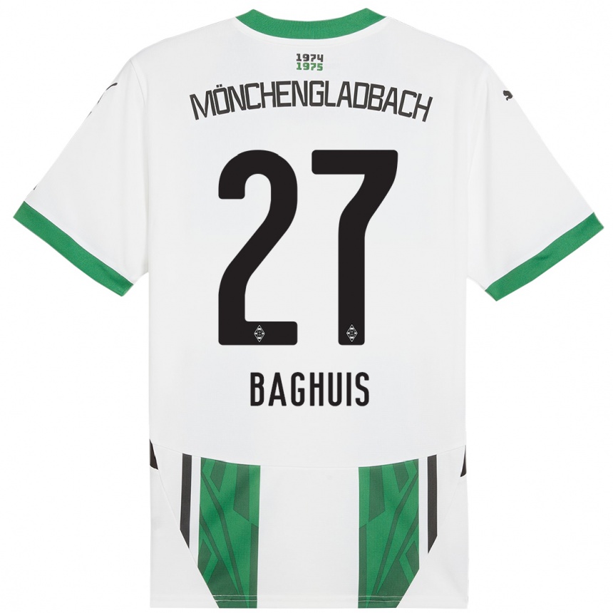 Kids Football Chantal Baghuis #27 White Green Home Jersey 2024/25 T-Shirt Za