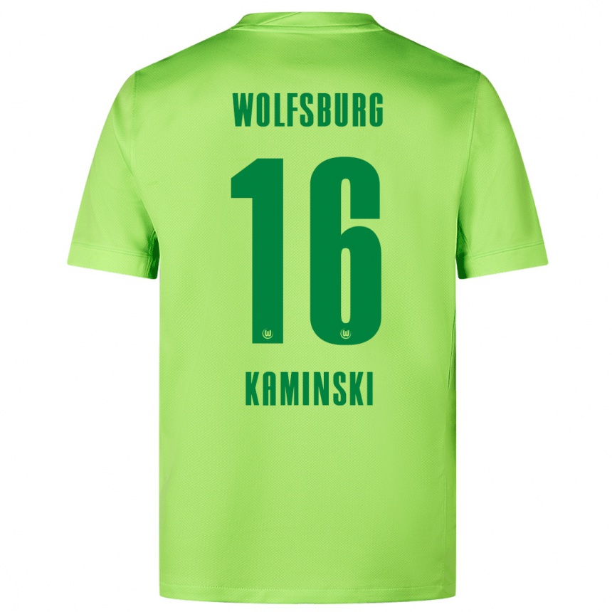 Kids Football Jakub Kaminski #16 Fluorescent Green Home Jersey 2024/25 T-Shirt Za