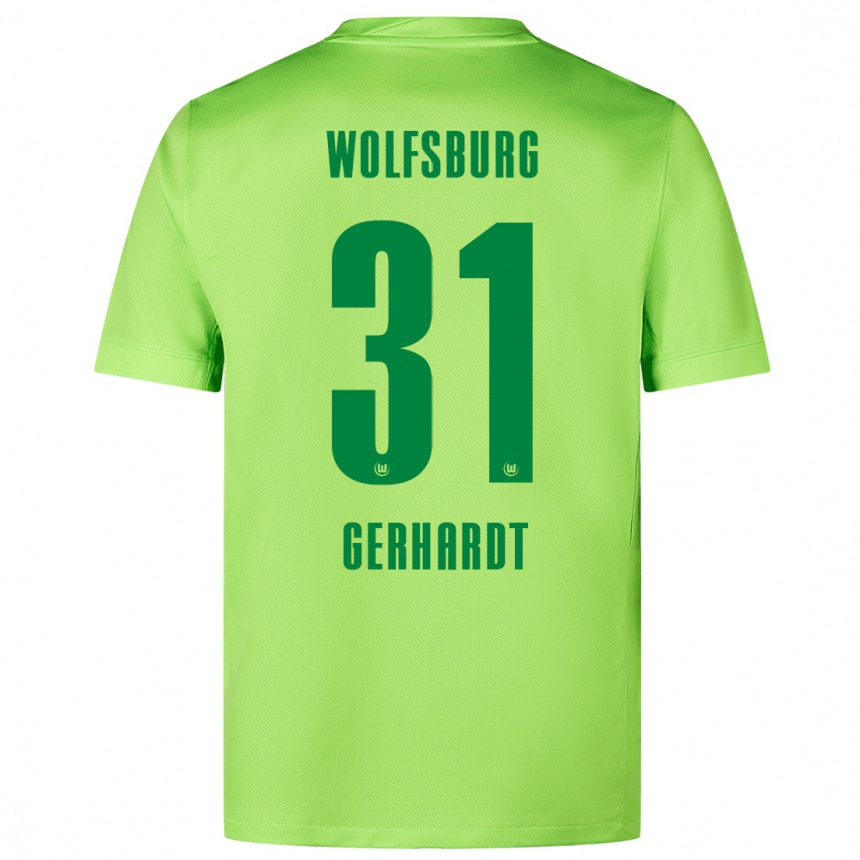 Kids Football Yannick Gerhardt #31 Fluorescent Green Home Jersey 2024/25 T-Shirt Za