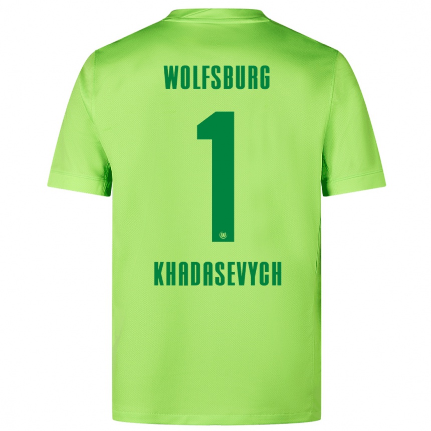 Kids Football Kyrylo Khadasevych #1 Fluorescent Green Home Jersey 2024/25 T-Shirt Za