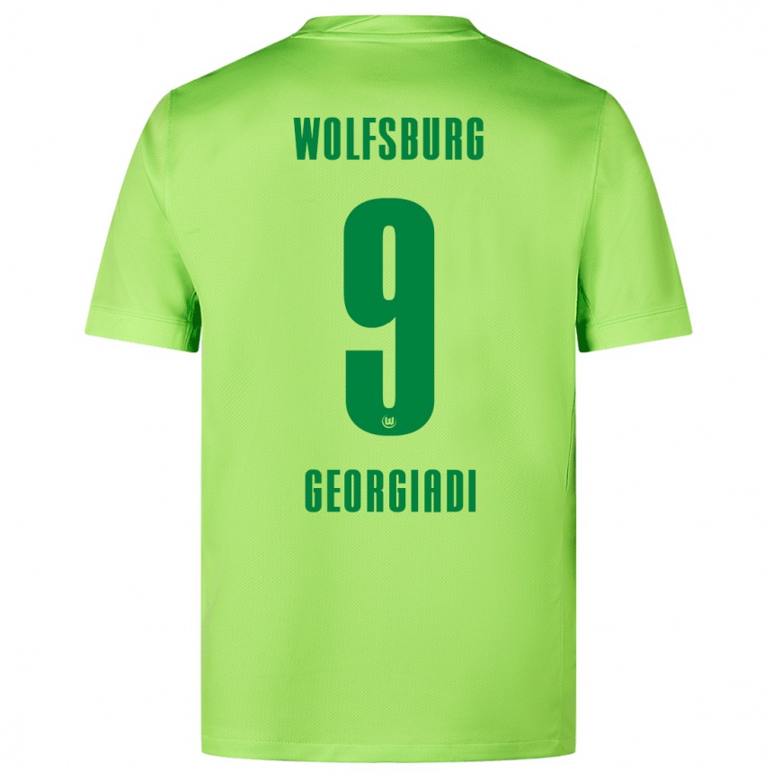 Kids Football Alexander Georgiadi #9 Fluorescent Green Home Jersey 2024/25 T-Shirt Za