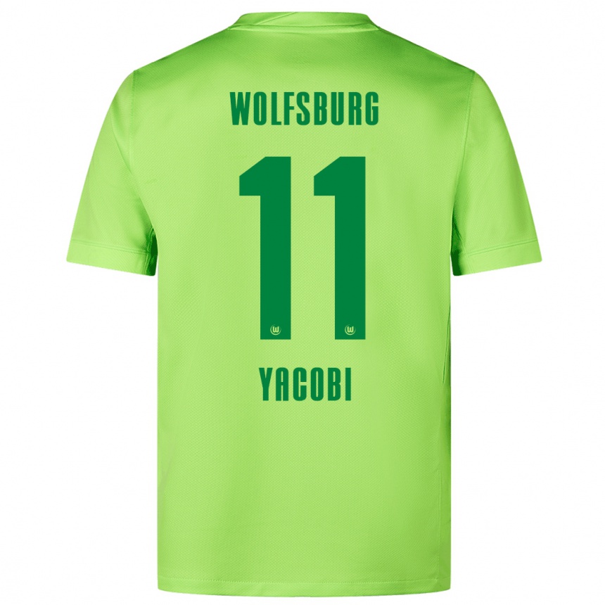 Kids Football Nilas Yacobi #11 Fluorescent Green Home Jersey 2024/25 T-Shirt Za