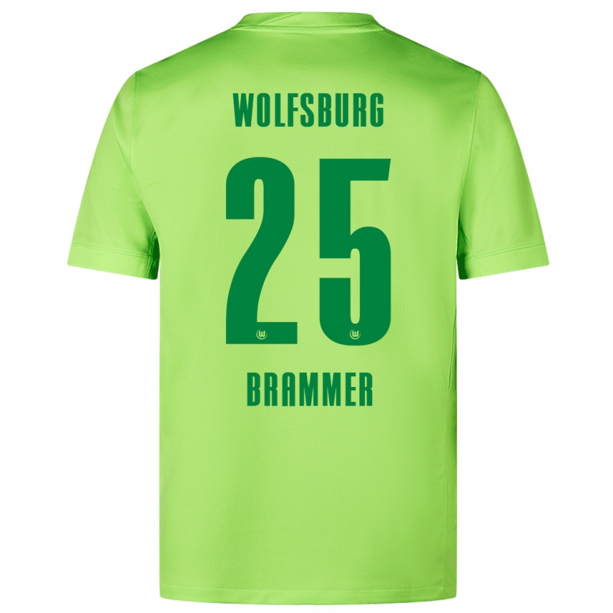 Kids Football Ole Brammer #25 Fluorescent Green Home Jersey 2024/25 T-Shirt Za