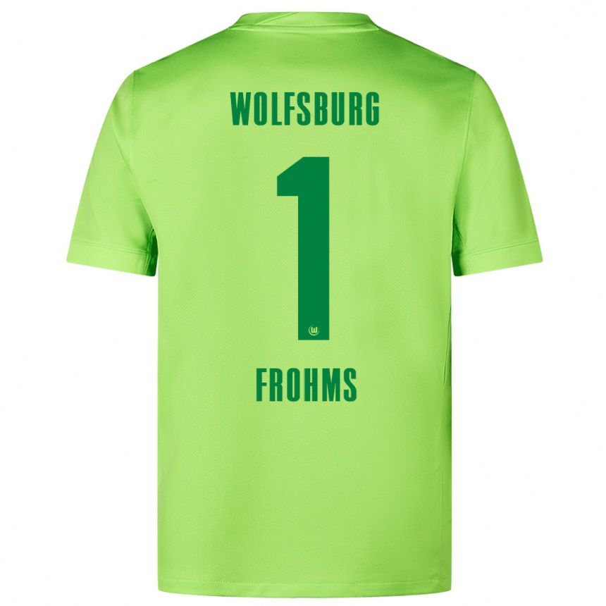 Kids Football Merle Frohms #1 Fluorescent Green Home Jersey 2024/25 T-Shirt Za