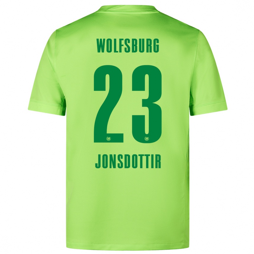 Kids Football Sveindís Jane Jónsdóttir #23 Fluorescent Green Home Jersey 2024/25 T-Shirt Za