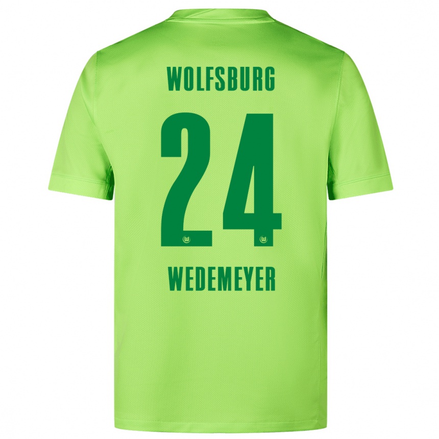 Kids Football Joelle Wedemeyer #24 Fluorescent Green Home Jersey 2024/25 T-Shirt Za