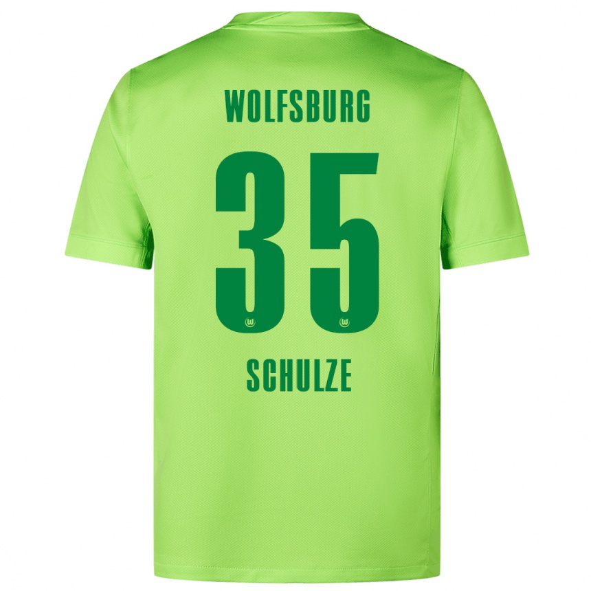 Kids Football Philipp Schulze #35 Fluorescent Green Home Jersey 2024/25 T-Shirt Za