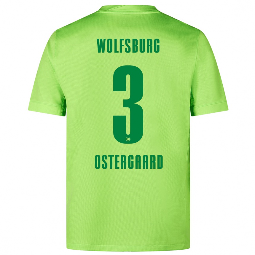 Kids Football Christian Östergaard #3 Fluorescent Green Home Jersey 2024/25 T-Shirt Za