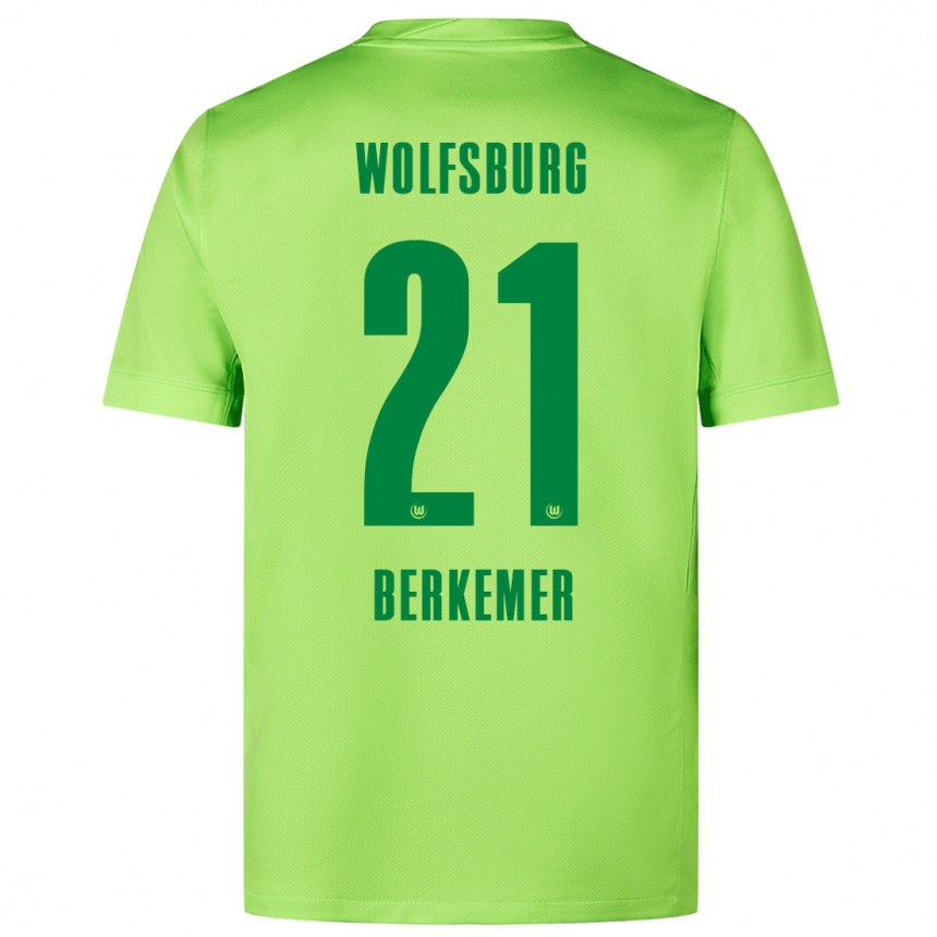 Kids Football Melvin Berkemer #21 Fluorescent Green Home Jersey 2024/25 T-Shirt Za