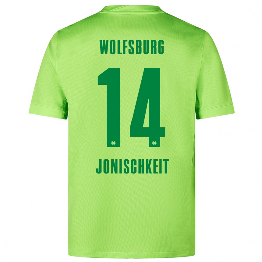 Kids Football Jamal Jonischkeit #14 Fluorescent Green Home Jersey 2024/25 T-Shirt Za