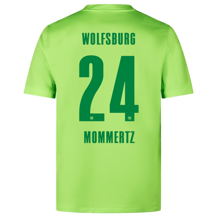 Kids Football Benjamin Mommertz #24 Fluorescent Green Home Jersey 2024/25 T-Shirt Za