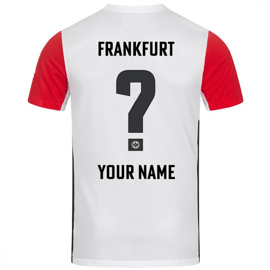 Kids Football Your Name #0 White Red Home Jersey 2024/25 T-Shirt Za