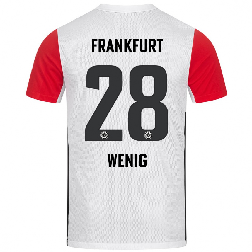 Kids Football Marcel Wenig #28 White Red Home Jersey 2024/25 T-Shirt Za