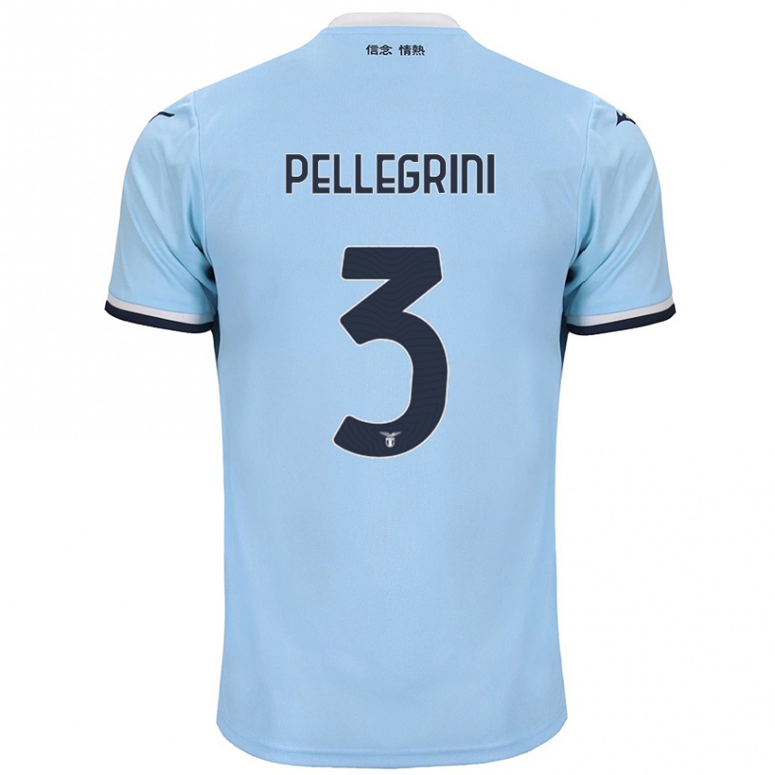 Kids Football Luca Pellegrini #3 Blue Home Jersey 2024/25 T-Shirt Za