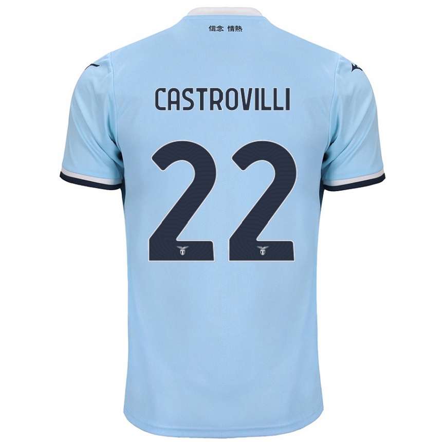 Kids Football Gaetano Castrovilli #22 Blue Home Jersey 2024/25 T-Shirt Za