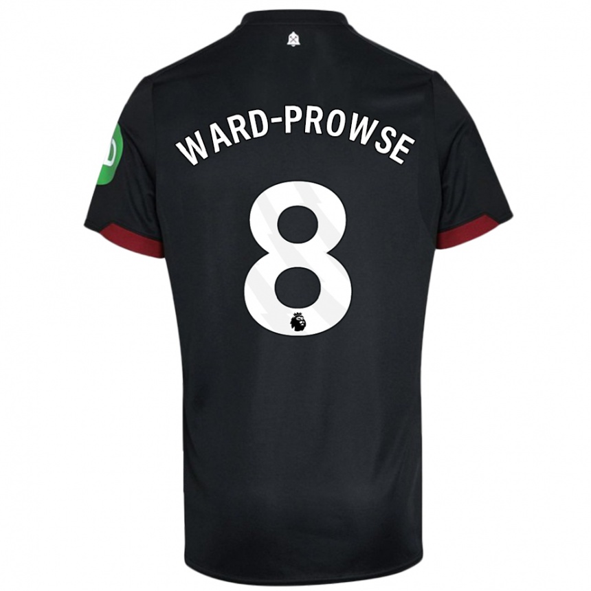 Kids Football James Ward-Prowse #8 Black White Away Jersey 2024/25 T-Shirt Za