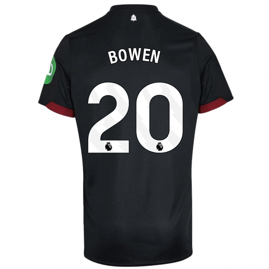 Kids Football Jarrod Bowen #20 Black White Away Jersey 2024/25 T-Shirt Za