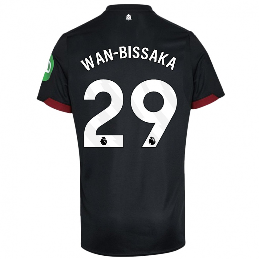 Kids Football Aaron Wan-Bissaka #29 Black White Away Jersey 2024/25 T-Shirt Za