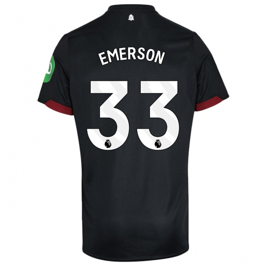 Kids Football Emerson Palmieri #33 Black White Away Jersey 2024/25 T-Shirt Za