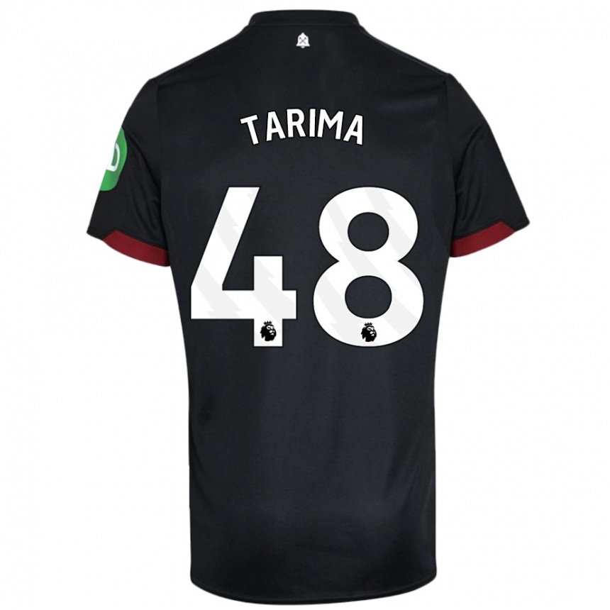 Kids Football Sean Tarima #48 Black White Away Jersey 2024/25 T-Shirt Za