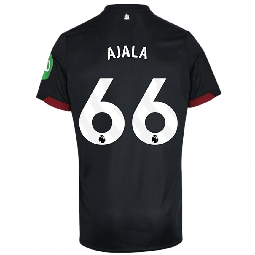 Kids Football Joshua Ajala #66 Black White Away Jersey 2024/25 T-Shirt Za