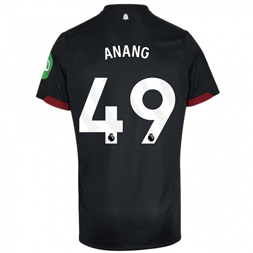 Kids Football Joseph Anang #49 Black White Away Jersey 2024/25 T-Shirt Za