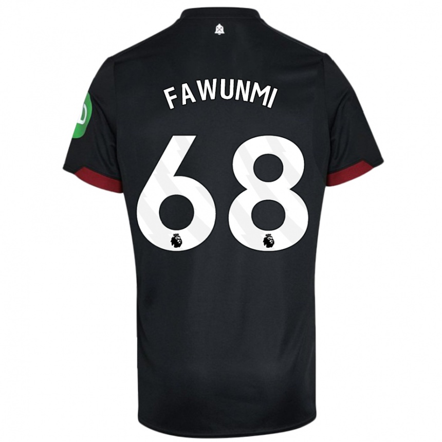 Kids Football Favour Fawunmi #68 Black White Away Jersey 2024/25 T-Shirt Za