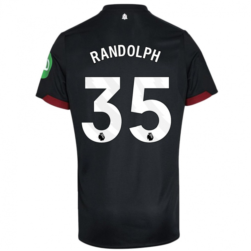 Kids Football Darren Randolph #35 Black White Away Jersey 2024/25 T-Shirt Za