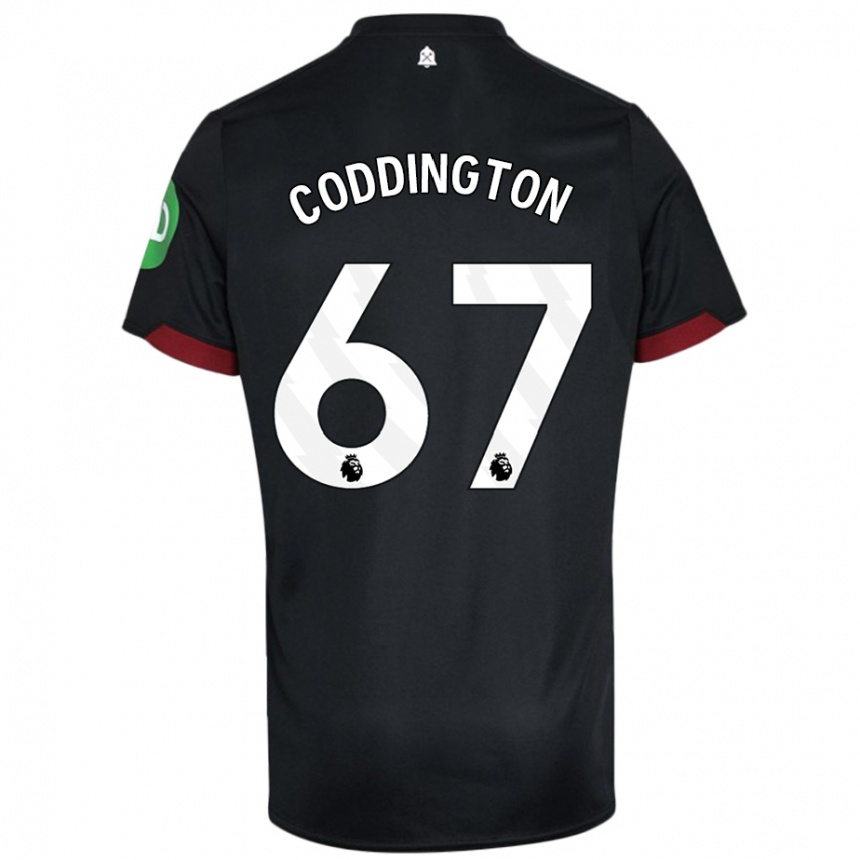 Kids Football Remy Coddington #67 Black White Away Jersey 2024/25 T-Shirt Za