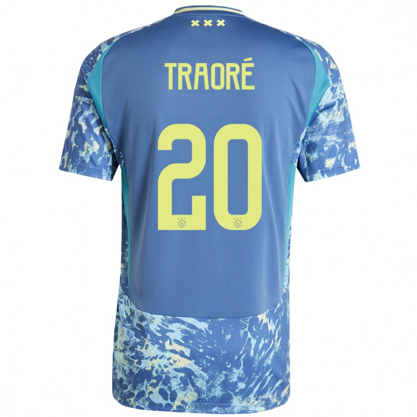 Kids Football Bertrand Traoré #20 Grey Blue Yellow Away Jersey 2024/25 T-Shirt Za