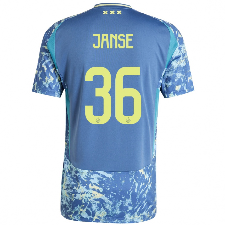 Kids Football Dies Janse #36 Grey Blue Yellow Away Jersey 2024/25 T-Shirt Za