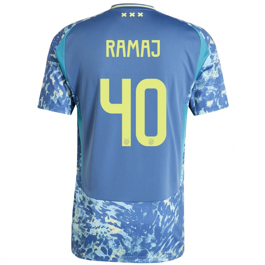 Kids Football Diant Ramaj #40 Grey Blue Yellow Away Jersey 2024/25 T-Shirt Za