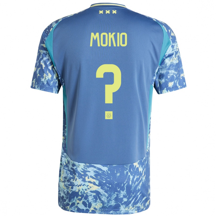 Kids Football Jorthy Mokio #0 Grey Blue Yellow Away Jersey 2024/25 T-Shirt Za