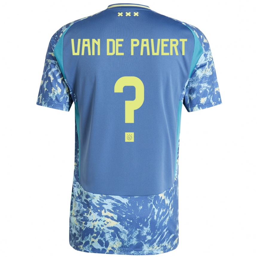 Kids Football Ryan Van De Pavert #0 Grey Blue Yellow Away Jersey 2024/25 T-Shirt Za