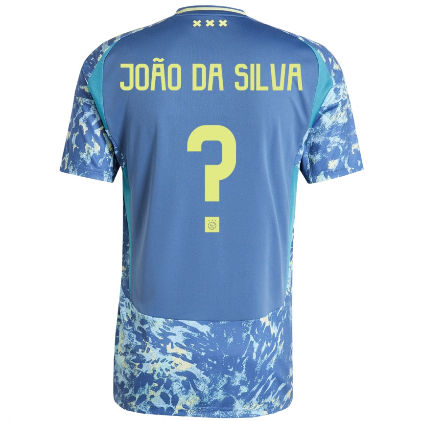 Kids Football Miguel João Da Silva #0 Grey Blue Yellow Away Jersey 2024/25 T-Shirt Za